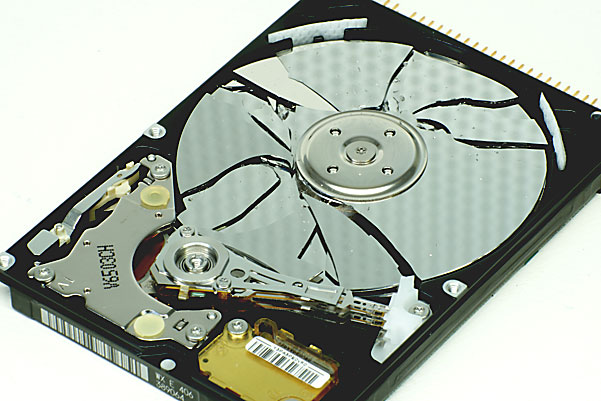 broken hard drive platter