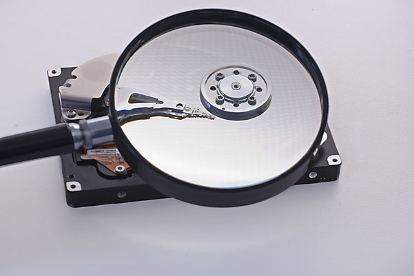 hard drive under looking glass
