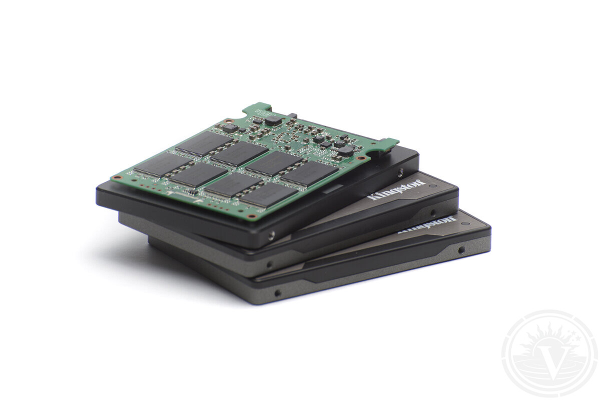 Data recovery specialist handling a hard drive in our laboratory